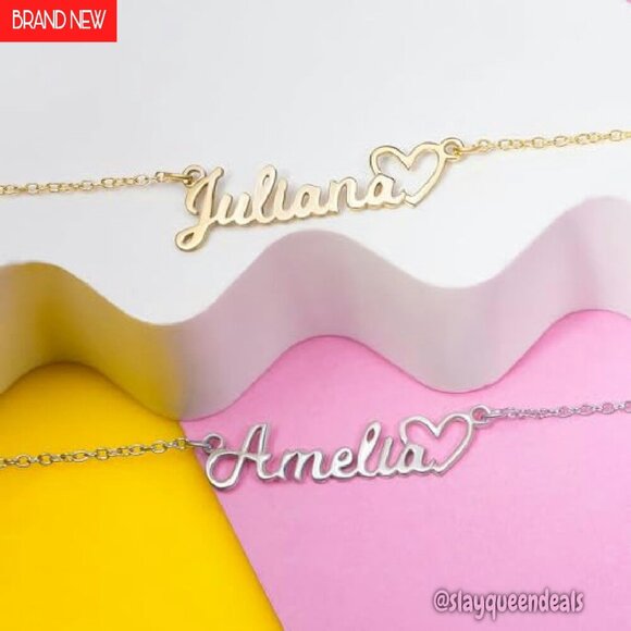 Custom Name Necklace Personalized Sterling Silver or Gold Pendant Gift - Picture 3 of 8